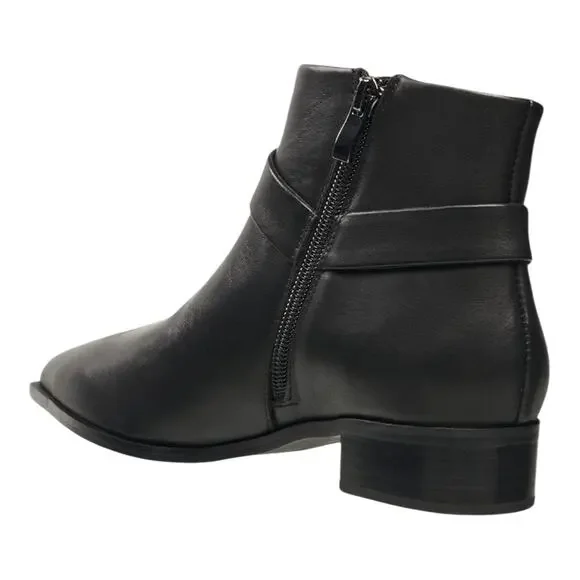 French Connection Women's Lilly Leather Ankle Booties Black Size 8 1/2 - Picture 3 of 4